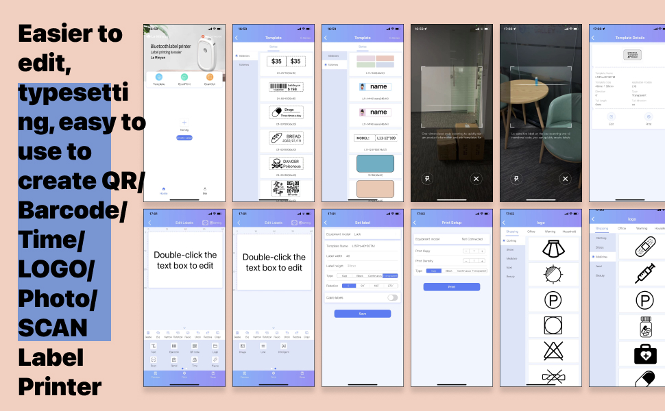 Easy to use, easy to edit, multifunctional interface design, convenient label printer