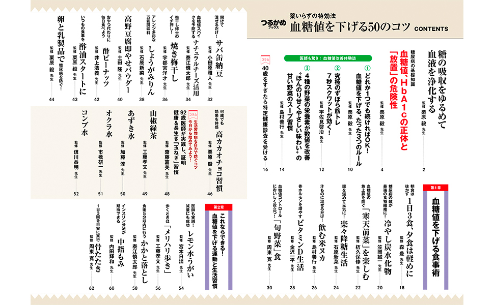 つるかめブックス 薬いらずの特効法 血糖値を下げる50のコツ