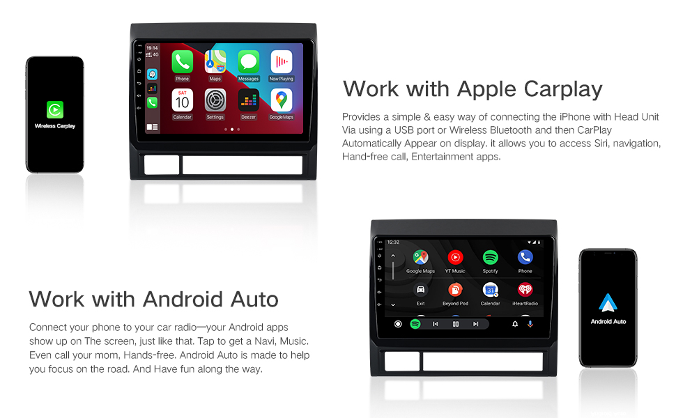 Car Stereo with Apple Carplay Wireless, ViaBecs 9" HD