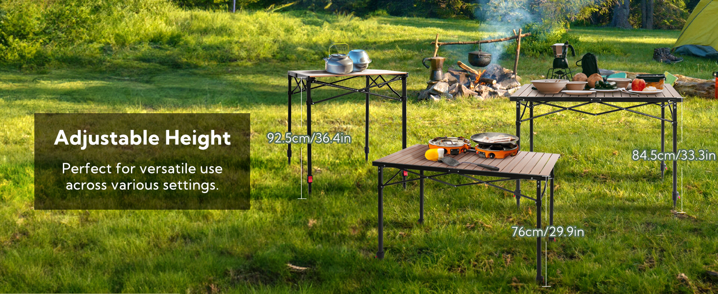 camping table adjustable