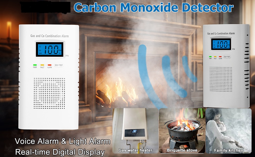 The detector is used to detect combustible gas and CO(such as liquefied petroleum gas,methane,etc).
