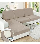 YEMYHOM Stretch Individual Cushion Covers Sofa Seat Cushion Slipcovers Soft Couch Cover Replaceme...