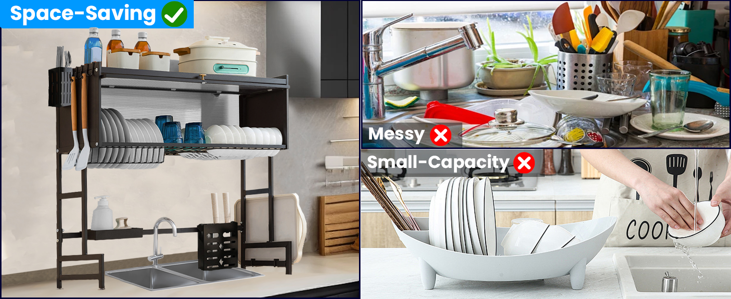 over the sink dish drainer drying rack, over sink dish rack with cover