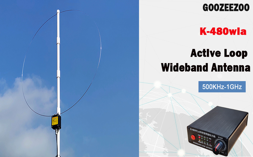 K-480WLA Portable Shortwave Radio Active Loop Antenna 0.5MHz