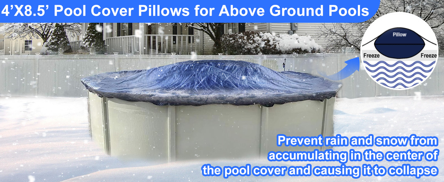 FineBud 4X8.5 ft Pool Pillows for Winter,Pool Pillows for Above Ground Pools Cold