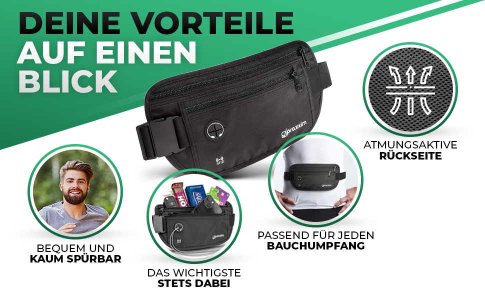 praxxim bauchtasche joggen herren damen laufgürtel lauftasche jogging laufen handy running bag sport