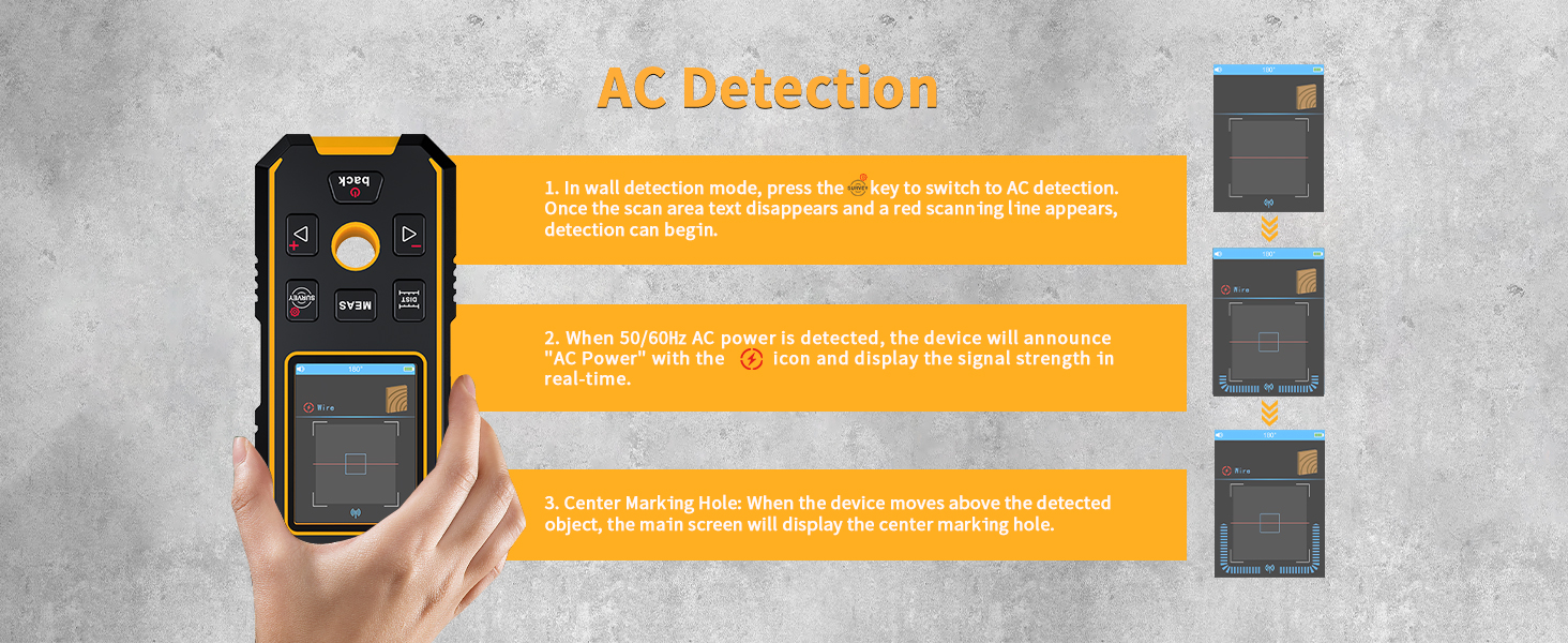 Wall scanner for AC wires