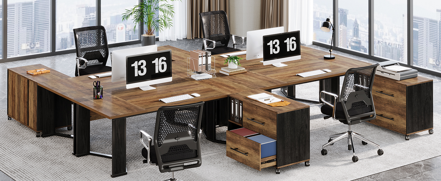 Tribesigns 70.86&#34; Executive Desk with Mobile File Cabinet