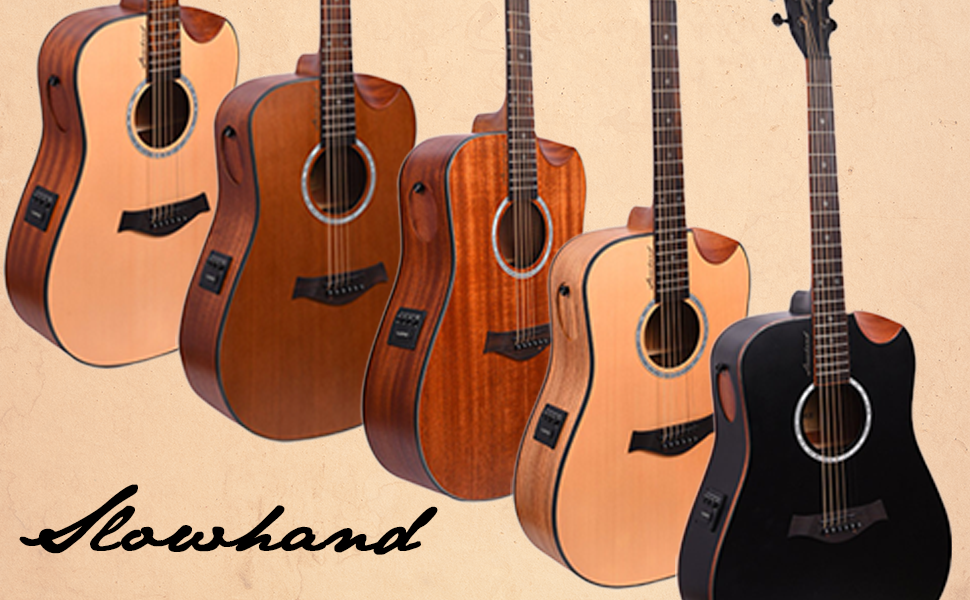 Kadence Slowhand Series Premium Demi Cut Semi Acoustic Guitar with Shutter (Cedar Wood) with bag