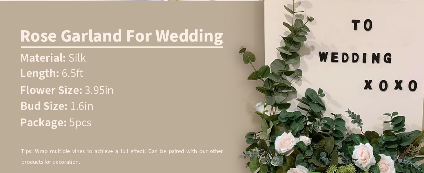 pink rose garland