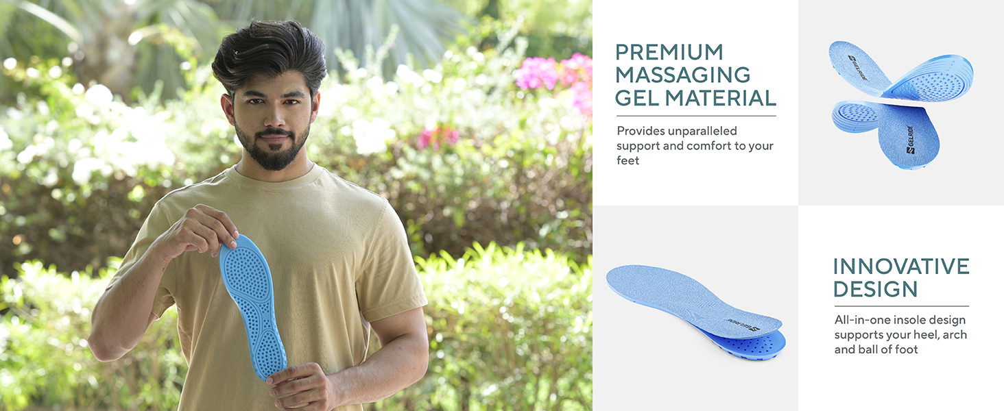 GELRIDE FeatherLite Gel Insoles Pair for Walking, Running, Sports