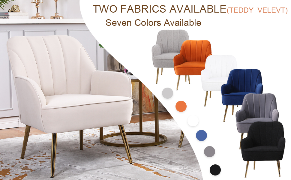 LUCKHAO Velvet Accent Chair Set of 2,Modern Comfy