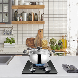 Karinear 30cm Built-in 2 Burners Gas Hob Black Tempered Glass Gas Cooktop, Cast Iron Pan Support, NG/LPG Convertible 14 gas hobbs