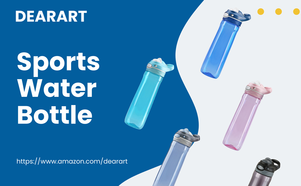 DEARART 26oz Grey Water Bottle Without Straw, BPA FREE Wide