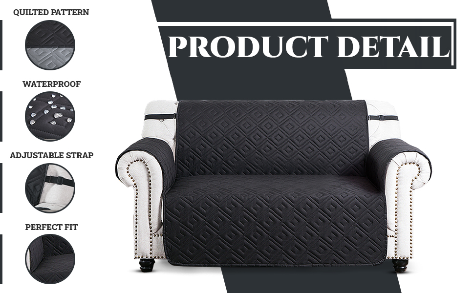 Hafaa Sofa Covers 2 Seater Reversible Waterproof Sofa Slipcovers with