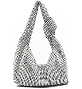 Miuco Women Knotted Handbag Sparkly Rhinestone Hobo Dumpling Bag Diamond Glitter Evening Clutch P...
