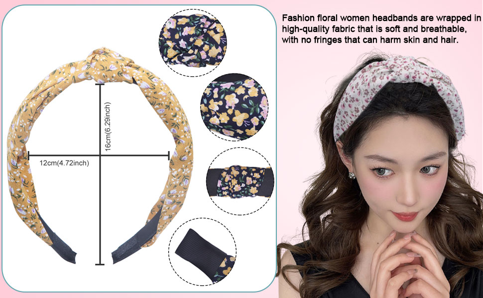 The knotted headbands for women including blue,black,green,white