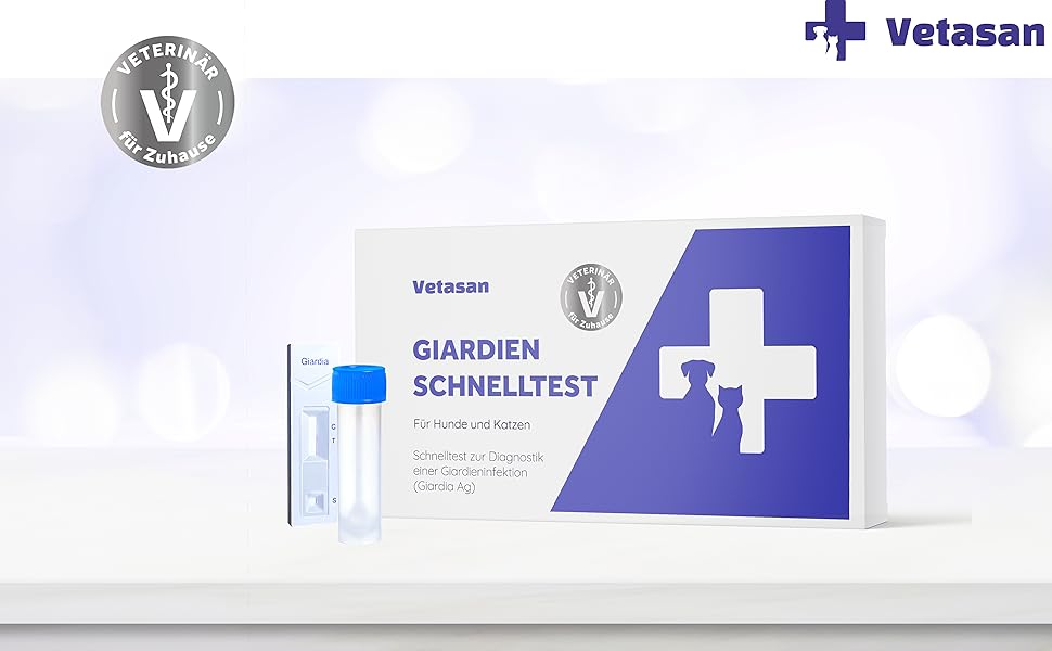Vetasan Giardientest Giardienschnelltest Giardia Giardien Test Giardia AG für Hunde und Katzen 