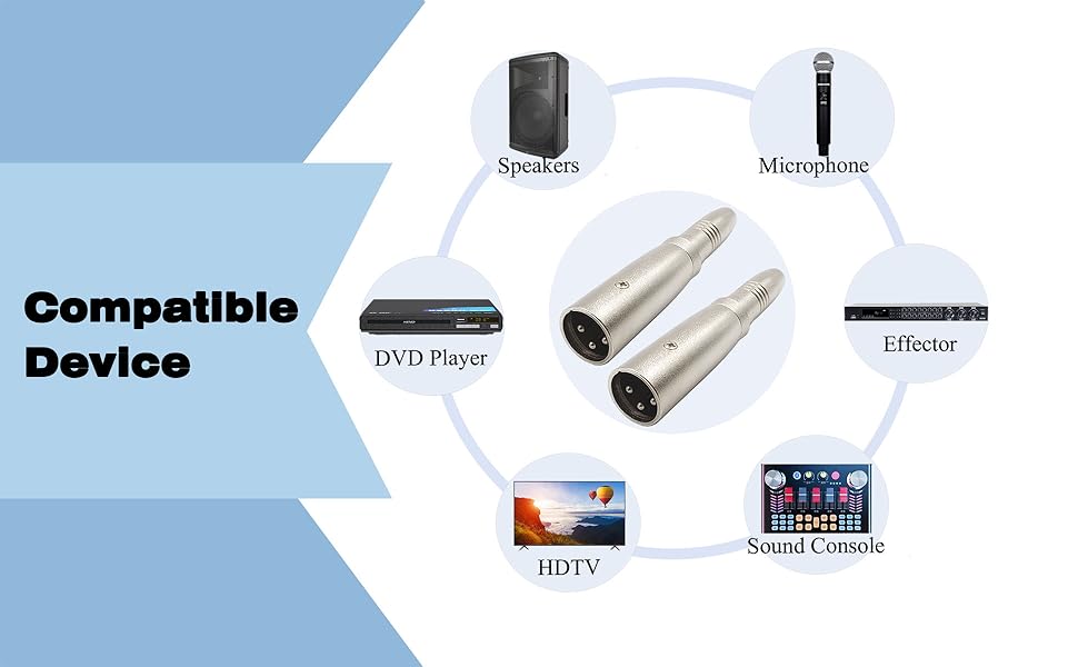 Voluty Tek XLR Male to 6.35MM Female Adapter