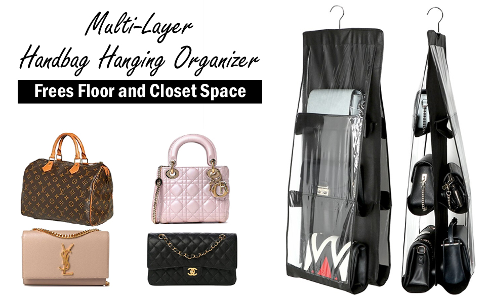 6 Pocket Foldable Hanging Purse Handbag Organizer