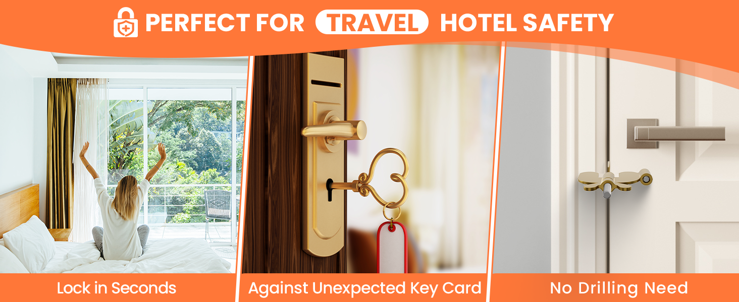 Portable Door Lock Home Security Hotel Door Locks for Travelers