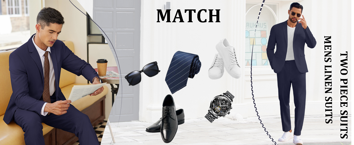 mens 2 piece linen suit