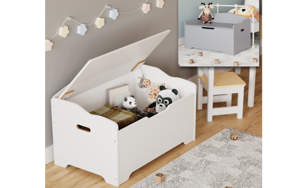 ottoman wooden storage chest bench stool seat trunk toy box bedding blanket lid