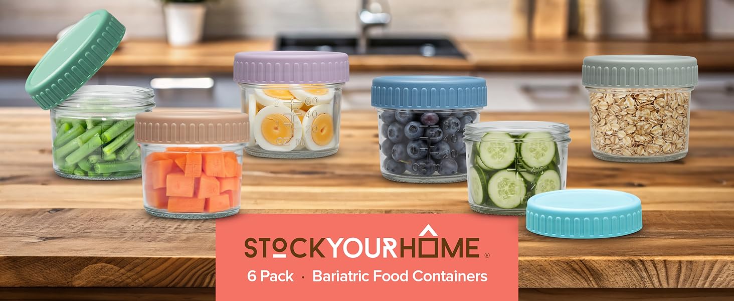 bariatric portion control containers bariatric meal prep containers 4oz glass jars with lids