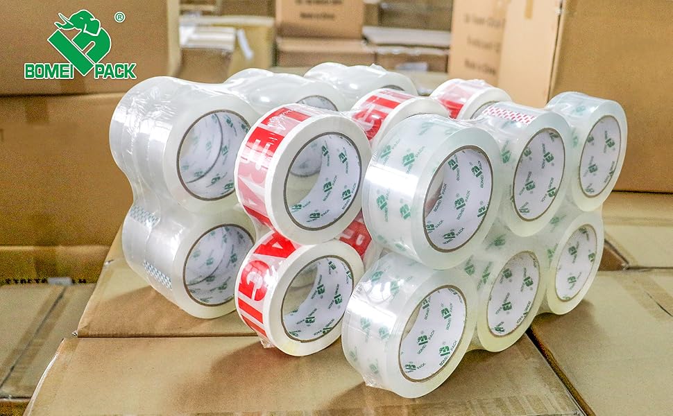 Crystal Clear Packaging Tape, Heavy Duty Carton Sealing Shipping
