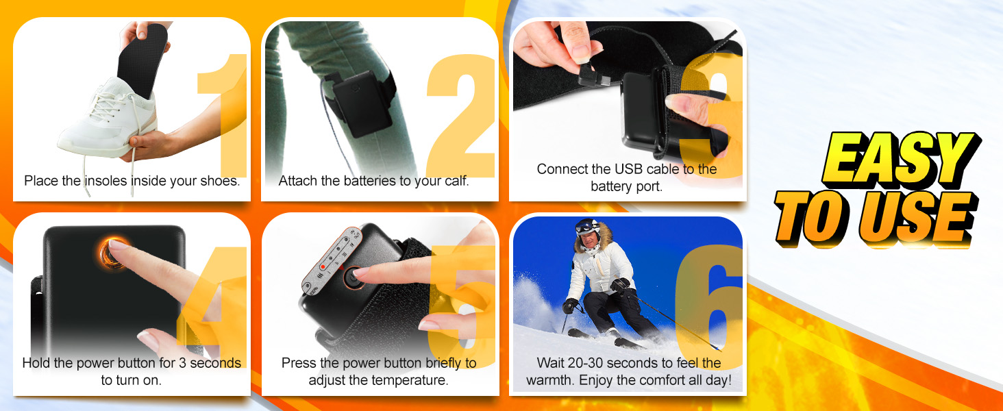 5000mAh Foot Warmer Up to 11 Hours with APP, Rechargeable