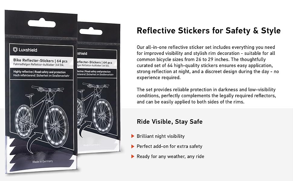 Luxshield Reflector Sticker Set - Leopard - 1 Sheet - For Bicycle Scooter Pushchair - Reflectors Bicycle - Reflectors Children