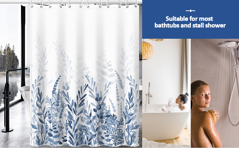 GSG Grey Shower Curtain for Bathroom, 72 x 84 Inches Long