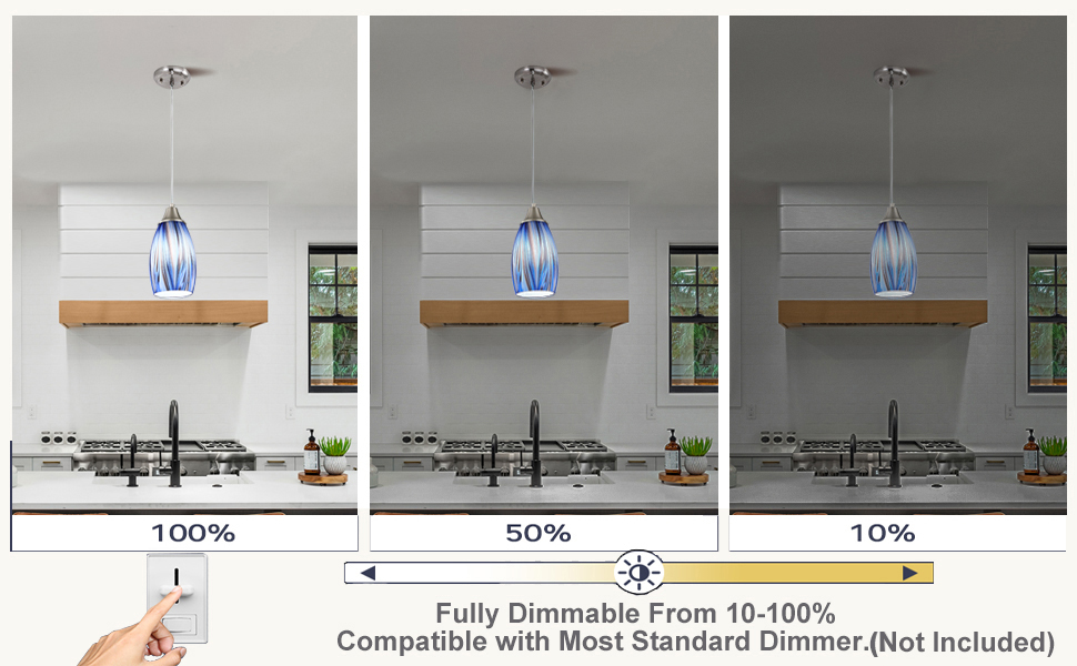 Hand-Blown Glass Pendant Light