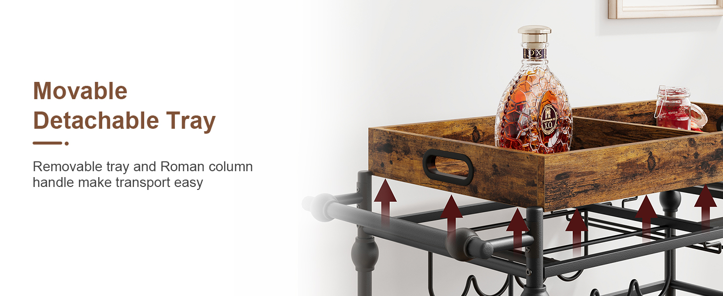 Roman column bar cart