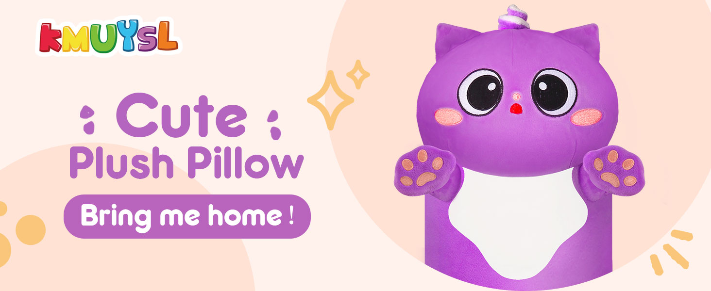 KMUYSL Cat Plush Pillow, Long Body Plush Pillow 28" Soft