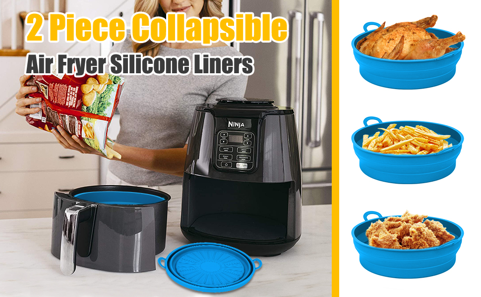 Foldable Air Fryer Silicone Liners for Ninja AF161/AF150AMZ