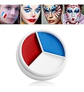 4th of July Face Paint Red White Blue, American Flag Face Painting for USA Independence Day Kid &...