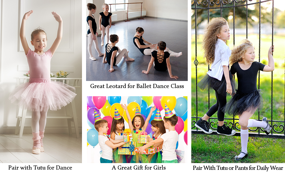 MERIABNY Ballet Leotards for Girls Ruffle Sleeves Dance