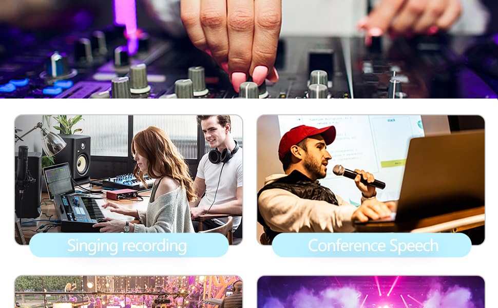 4 Channel Audio Interfacer DJ Mixer Sound Board Console