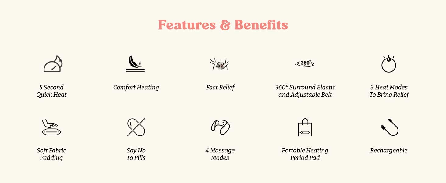 heating pad for pain relief period cramp periods massager comfort device