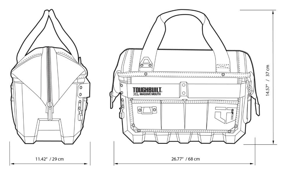 toughbuilt, tough built, construction bags, massive mouth bag, 