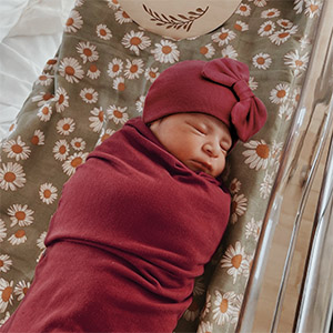 Newborn Receiving Blankets Cotton Warm Sleepsack with Mittens & Bow Hats 
