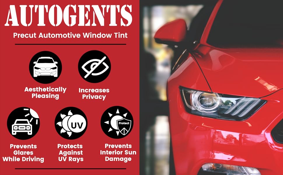 Autogents Front Windshield Tint Strip Sun Strip for Car