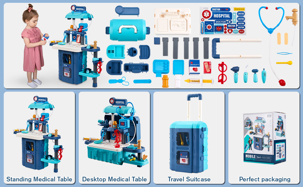 Kids Toy Doctor Kit, Toddler Medical Set with Stethoscope