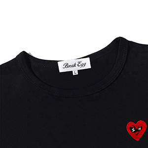 Mens Short Sleeved T-Shirt Cotton Cartoon Heart Glasses