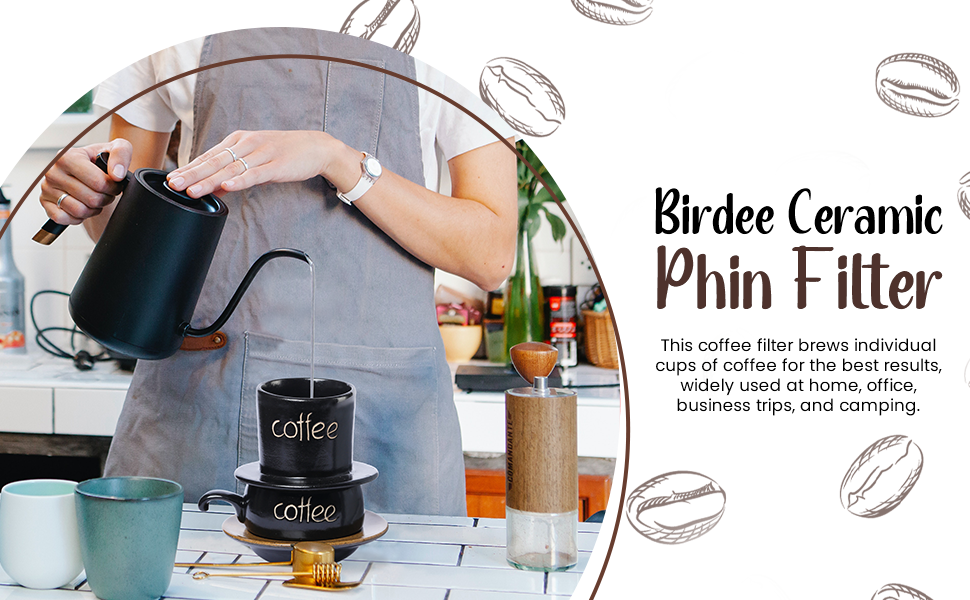 Birdee Ceramic Phin Filter Brown Small Dripping Ceramic