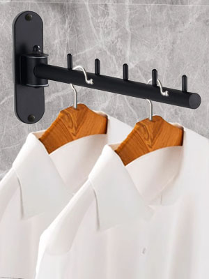 Amazon.com: Folding Wall Mounted Clothes Hanger Rack with