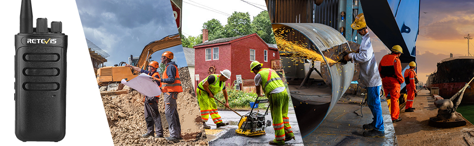 Retevis RB85 2 Way Radios Walkie Talkies Long Range, Noise Cancelling High Power Two Way Radios,16CH 2000mAh Rechargeable Walkie Talkies for Commercial Use School Security (6 Pack) 29 can be used in construction site; road construction;factory; and so on