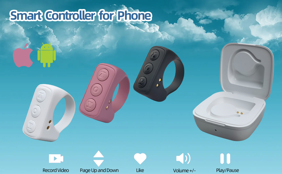 Bluetooth Remote Control Page Turner, Bluetooth Ring Remote Cell Phone Bluetooth