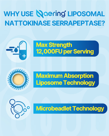 Liposomal Nattokinase 12,000 FU Serrapeptase 360,000 SPU Enzyme Supplement